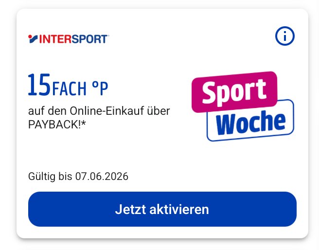 Payback Intersport – 15-fach Punkte auf den Online-Einkauf